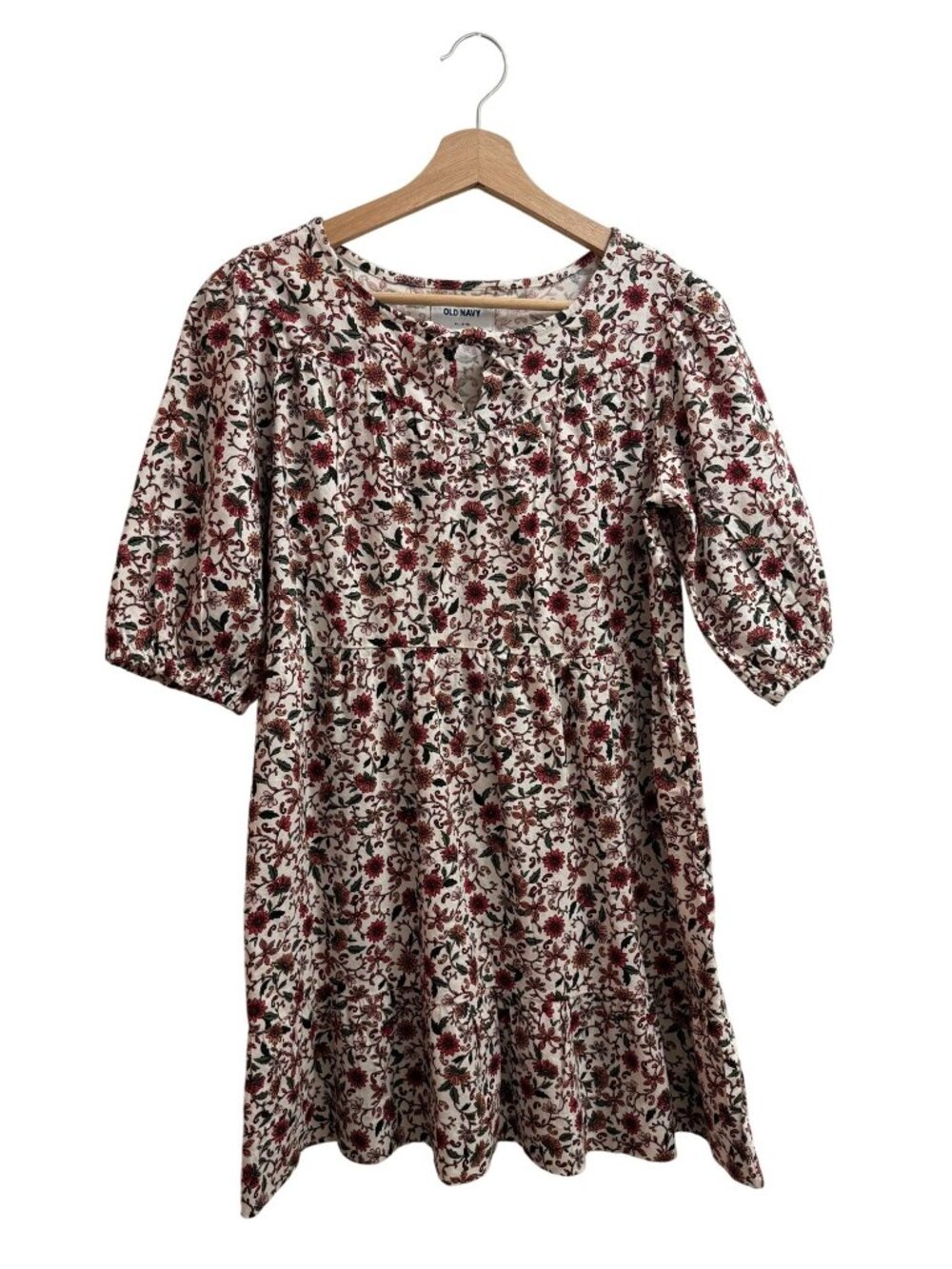 Old Navy Girls Floral Peasant High Waist 3/4 Sleeve Dress Size XL (14/16)